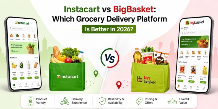Instacart vs BigBasket grocery delivery platform in 2026