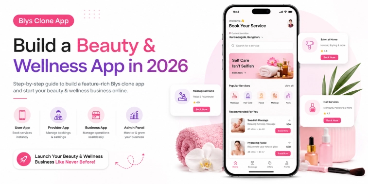 Blys Clone App Development for Beauty & Wellness Services