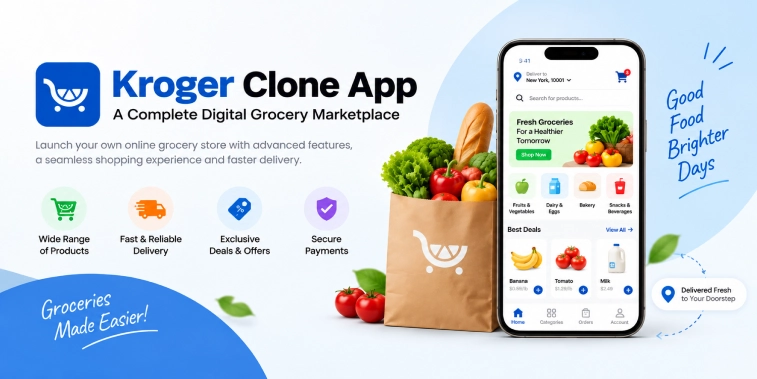 Kroger Clone App for digital grocery shopping, online ordering, and delivery