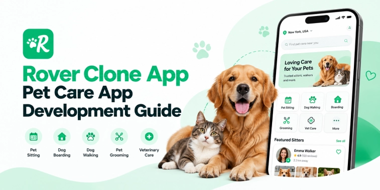 Rover Clone App for pet care services, dog walking and pet sitting